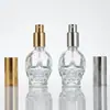 Envío Gratis Creativo Calavera Vidrio Botella de Perfume Botella con Atomizador de Presión 50ml Portátil Recarga de Perfume Botella Vacía Venta al por Mayor