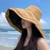 Sombrero de Protección Solar para Mujer, Sombrero de Sol de Verano, Anti-UV, Ala Ancha, Cubre Rostro para Conducir, Sombrero de Sol de Goma Negra, Sombrero de Pescador