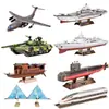 Rompecabezas 3D tridimensional transfronterizo con vista a tanques de aviación, aviones, submarinos, automóviles. Rompecabezas de mosaico DIY para niños, juguetes de Ciencia y Educación