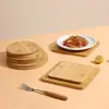 Esterilla Aislante Térmico de Madera de Bambú, Manteles Cuadrados para Comedor, Esterilla Aislante Térmico Engrosada de Uso Diario, Cadena de Suministro de Esterillas Aislantes Térmicas Redondas y Cuadradas para Cocina