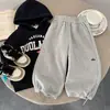 Pantalones de Chándal Nuevo Estilo Otoño Ropa Infantil Niños Niñas Estilo Coreano Pantalones Casuales Versátiles Pantalones Largos Versátiles Ropa de Abrigo Infantil Pantalones de Moda Versátiles