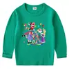 2026 Nova Camiseta Infantil de Primavera e Outono Gola Redonda Desenho Animado Manga Longa Camiseta Básica Conjunto para Meninos e Meninas Camiseta de Algodão