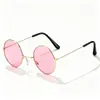 Gafas de Sol Redondas Retro Color Océano Color Caramelo Metálicas de Moda Harajuku para Hombres y Mujeres Gafas Coloridas Transfronterizo