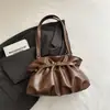 Bolso de hombro retro de color liso alta moda 2026 nuevo modelo diseño elegante de moda moderno para el día a día bolso de hombro plisado