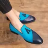 Zapatos mocasines de borlas estilo británico talla grande 48, zapatos de cuero para hombre con retazos slip-on, estilo business casual, transfronterizos