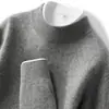Cuello Alto Medio Otoño e Invierno Nuevo Cachemir Tejido Base para Hombre Suéter Pulóver de Manga Larga Grueso Mañana Casual y Versátil