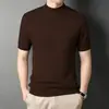 Nuevo Suéter de Punto de Color Sólido de Cuello Alto Delgado para Hombre, Suéter Básico de Manga Larga para Hombre Joven, Ropa para Hombre