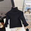 Tricô Gola Alta Meninas Outono e Inverno 2025 Macio Bebê Menina Moda Princesa Tricô Inverno Camiseta Infantil de Base