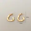 Pendientes Minimalistas Geométricos Europeos y Americanos de Círculo Liso Irregular con Forma de C de Acero Inoxidable, Joyería de Oreja Personalizada de Moda
