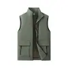 Chaleco de Trabajo con Cuello Alto para Hombre de Primavera y Otoño, Chaleco para Fotografía al Aire Libre, Chaleco Deportivo, Chaqueta de Pesca, Personalizable con Estampado, Cremallera de Doble Sentido
