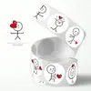 Pegatinas de Palitos Estilo Little Red Book, Expresiones de Amor de Dibujos Animados Lindas, Etiquetas Creativas de Alto Valor, Pegatinas Redondas para Sellar Diarios