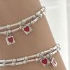 Pulsera de amor de bambú con sentido del diseño de alta gama estilo coreano para niñas otoño e invierno plata esterlina S925 linda simple estilo frío