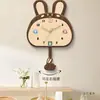 Reloj de Pared Creativo de Conejo Reloj de Casa Colgante de Pared Nuevo Calendario Perpetuo Digital Reloj de Cuarzo Reloj de Pared Silencioso Reloj de Sala de Estar