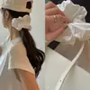 Goma para el pelo roja de algodón extragrande, estilo de bloguera coreana, pasador de pelo simple y de alta gama estilo Ins para mujer