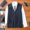 [Descuento de Outlet] Chaleco 100% Lana Pura para Hombre, Chaleco Cardigan, Chaleco de Lana con Cuello en V para Personas de Mediana Edad y Mayores