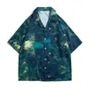 Camisa floral vintage de manga corta estilo Hong Kong, diseño tailandés hawaiano, camisa elegante y casual de corte holgado para hombres y mujeres