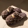 Pantuflas de algodón para mujer para otoño e invierno, de suela gruesa, antideslizantes, cálidas y afelpadas, adecuadas para uso en interiores, y también disponibles en estilo de pareja para hombre