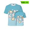 Camiseta de mujer de manga corta con cuello redondo y estampado casual de estilo coreano de verano con diseño de oso autocrítico de Chiikawa Sun Man, venta al por mayor