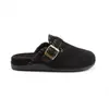 Primeiro Encontro Temporada Fivela Quente Birkenstock de Solado Grosso Pantufas de Pelo 2026 Outono/Inverno Novas Pantufas Femininas de Bico Fechado para Exterior