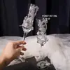 Taças Criativas para Brinde de Casamento para os Recém-Casados, um Par de Flautas de Champanhe de Cristal com Strass, Artesanal DIY, Decoração de Taça Cruzada