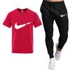 Nueva Camiseta de Hombre Transfronteriza Traje de Pantalón Deportivo Camiseta Casual de Moda para Hombre Estampada Transpirable de Manga Corta Pantalones 2025