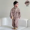 Conjunto de Otoño e Invierno para Niños, Conjunto Deportivo de Felpa para Niñas, Nuevo Estilo 2026, Conjunto Informal de Dos Piezas de Sudadera y Pantalones para Bebés Niños