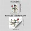 BRUP Lindo Estilo Q Esqueleto Pequeño Pegatina para Switch Sosteniendo una Figura de Esqueleto con una Rosa Pegatina Divertida para Decoración de Pared BR5826C