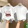 Camiseta base de manga larga tipo dos piezas para niña, nuevo estilo primavera/otoño 2026, camiseta de algodón puro con cuello redondo, corte holgado para niños mayores