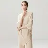 Otoño e Invierno Nueva Camiseta Base de Punto de Cachemira Moda Color Sólido Simple Manga Murciélago Cuello de un Hombro Manga Larga para Mujer Elegante