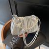 Bolso Bandolera Plegable de Cadena Transfronterizo Nubes Perla Bolso Cuadrado Pequeño para el Brazo Portátil Nuevo de Moda Bolso Bandolera Texturizado