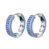 Accesorios europeos y americanos aretes de hebilla de oreja de doble fila de diamantes con diamantes completos venta caliente transfronteriza moda lujo ligero circonita completa micro incrustada hebilla de oreja femenina