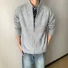 Cárdigan de Punto con Cuello Mao de Doble Cremallera Simple para Viaje Diario para Hombres y Mujeres Otoño Invierno Casual Versátil Holgado Ropa Exterior para Viaje Diario