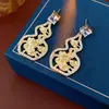 Pendientes de Flor Calada de Calabaza con Circonita de Aguja de Plata Lujo Accesible Estilo Palacio Pendientes Exquisitos Versátiles Pendientes Retro de Gama Alta