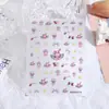 Manicura de rosas Pegatinas japonesas para uñas Pegatinas de uñas impermeables Calcomanías decorativas Joyería Serie de combinación Luna oso ángel