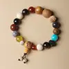 Pulseira de Bodhi de Dezoito Sementes Novo Estilo de Hangzhou Lingyin, Pulseira Genuína de 8 Sementes para Homens e Mulheres, Ornamento de Mão de Dezoito Sementes de Putuo