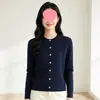 Casaco Suéter Cardigan Tricotado Feminino Gola Redonda Manga Longa Outono Inverno Novo Estilo Solto Emagrecedor Tricô de Trança Suéter Branco Tamanho Único