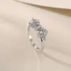 Comércio Exterior Transfronteiriço Novo Anel Borboleta de Zircônia em Prata S925 Moda de Marca Famosa Europeia e Americana Joia de Anel de Casamento Feminino Venda por Atacado