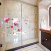 Fabricantes de pegatinas de pared nuevas al por mayor, pegatinas de pared decorativas impermeables extraíbles con diseño de flores de acuarela rosa para dormitorio y sala de estar SK9201