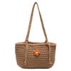 Explosões de Primavera e Verão Estilo Mori Pequena Fresca Tecida Linha Grossa Cesta de Legumes Bolsa Moda Combina com Tudo Doce Estilo Simples Bolsa de Ombro Feminina
