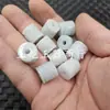 Contas Soltas de Jadeíta com Furo Grande, Padrão de Flor Esculpida Branco Leitoso, Contas para Joias em Formato de Tubo Reto