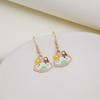 Pendientes de gato estilo INS DIY con simulación de personalidad, mini pastel de fruta, estilo de moda para estudiantes, divertidos pendientes para chicas.