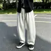 Pantalones casuales de chenilla europeos y americanos para hombre, pantalones de pierna ancha con cordón de patrón de espiga para otoño e invierno, de cintura alta, fluidos, deportivos, de pierna recta, largos