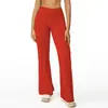 Calça de Yoga Cross-Border Escovada Justa, Calça Esportiva de Corrida Wide-Leg Levemente Flare, Calça Flare de Ginástica com Cintura Alta Levanta Bumbum 3109