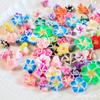 Paquete de 50 A de arcilla polimérica suave ecológica flor de plumeria rosa lote mixto bolsa de la suerte crema carcasa de teléfono móvil accesorios DIY arena movediza