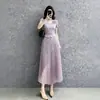 Vestido Plisado Estilo Miyake para Mujer, Lujo Ligero y Exquisita Combinación de Encaje, Cintura Alta, Adelgazante, Vestido Largo Estilo Diosa