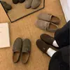 Versão em couro genuíno~Outono e inverno de 2026 novos sapatos casuais de camurça confortáveis, estilo coreano, mocassins femininos com corte profundo