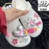 Coração e Estrela Prateados Novo Estilo Doces Acessórios para Tamancos, Charms e Decorações de Sapato Destacáveis