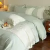Conjunto de quatro peças 100% algodão, algodão de fibra longa de 50 fios de dupla camada, estilo jacquard de alta densidade acetinado, conjunto de quatro peças de roupa de cama 100% algodão