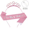 Moda Princesa Europeia e Americana Transfronteiriça Festa Rosa de Aniversário Faixa Digital Tira de Ombro Cinto de Etiqueta Acessórios de Adorno de Cabeça de Aniversário