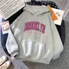 Sudadera con capucha de moda Brooklyn para mujer Todas las estaciones Casual diario Deportes Manga larga Sudadera con capucha para mujer